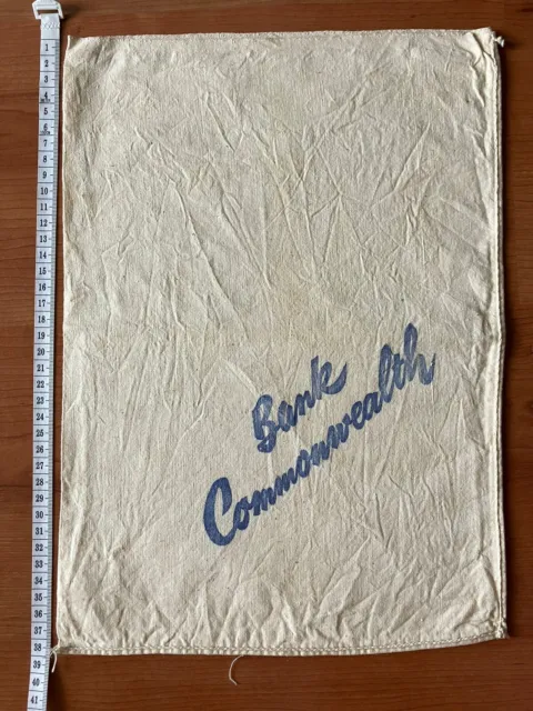 Vintage Bank Commonwealth - Calico Money Coin Bag - Good Condition