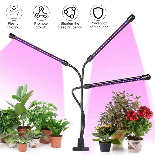3Kopf 60LEDS Wachstumslampe Pflanzenleuchte Grow Pflanzenlicht Vollspektrum K2D5