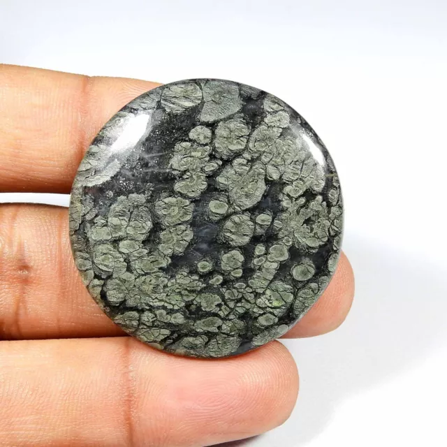 Natural Gray Marcasite Round Shape Loose Designer Cabochon Gemstone 73 Cts MC-43