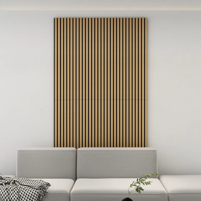 [NUEVO. MADERA] 4x Paneles de pared Paneles acústicos Lamas de pared Revestimiento de pared MDF 2,88m2