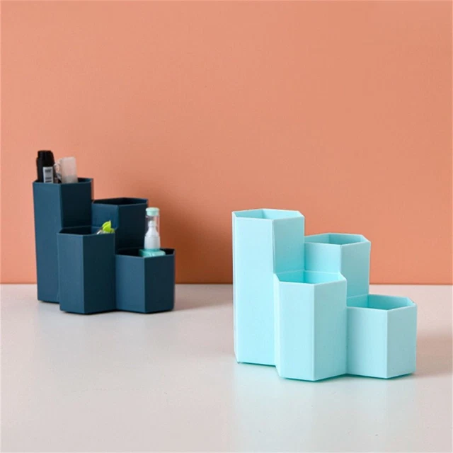 Desk Organizer Pen Holder Makeup Brush Storage Box School Office Stationery New