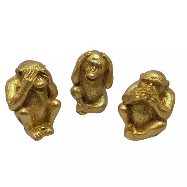 Monkeys See Hear Speak No Evil Ornament Three Wise Symbol Figurine Statues Resin