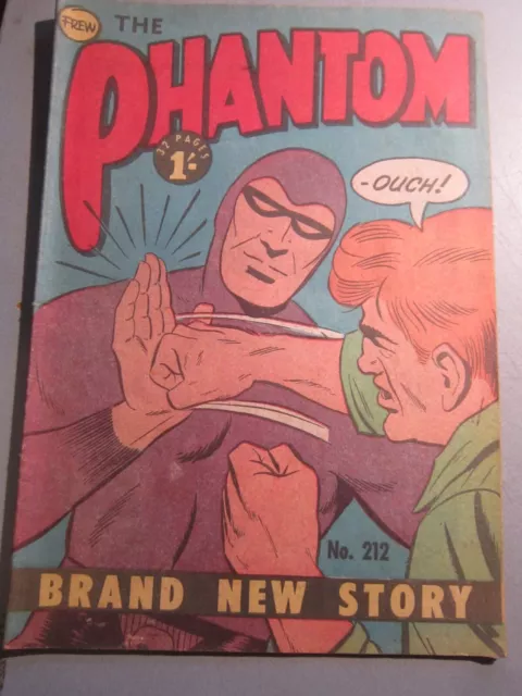 Orig. 1960'S 1/- Frew Phantom #212 Comic Vg+ To Fine