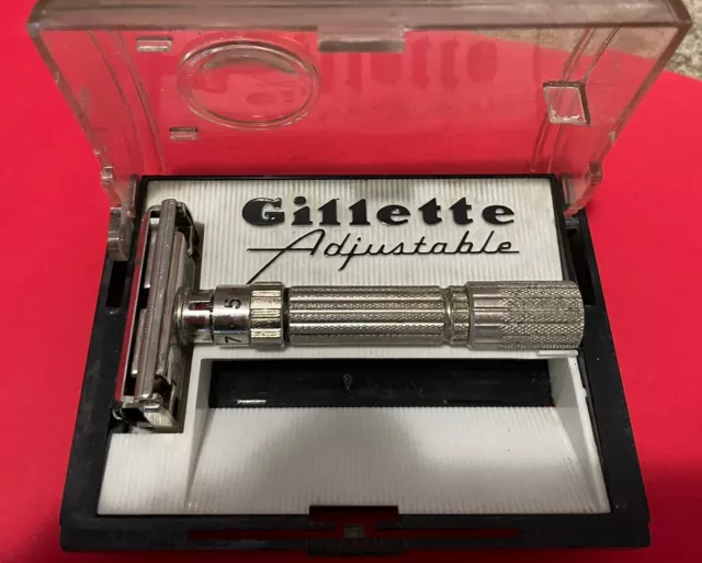 Rasoio Di Sicurezza Gillette Vintage FATBOY Regolabile  Razor Safety  G1