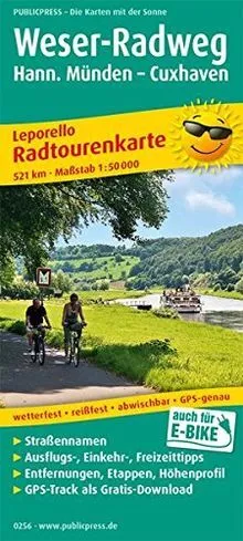 Weser-Radweg, Hann. Münden - Cuxhaven: Leporello Ra... | Buch | Zustand sehr gut