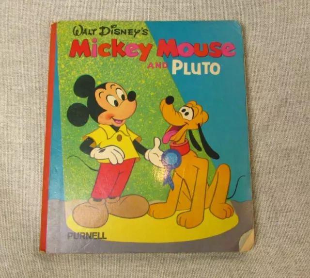 Children Book Walt Disney's Mickey Mouse and Pluto, 1976 Purnell