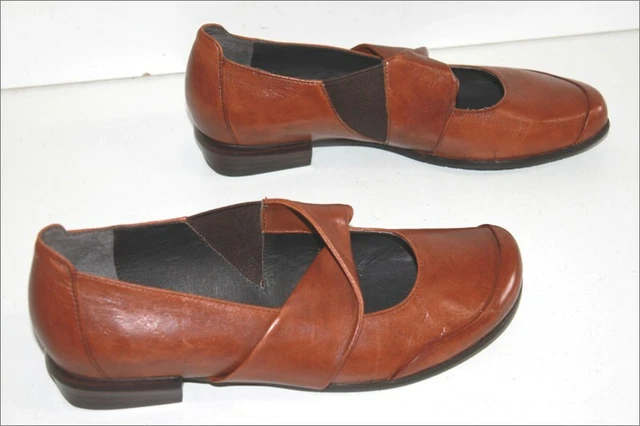 HEYRAUD BALLERINES Lani res Cuir Marron Noisette T 36 ETAT NEUF