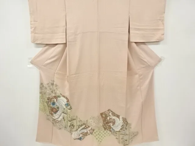 6363802: Japanese Kimono / Vintage Iro-Tomesode / Flower & Bird Sarasa