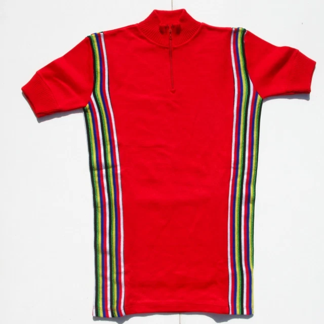 Maillot Cycliste Rouge 70'S Kopa vintage cycling jersey - 180 / L