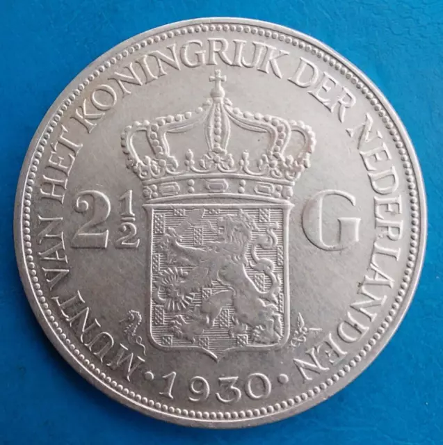 Pays-Bas Netherlands Nederland 2 1/2 gulden argent 1930 km 165