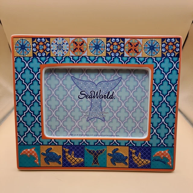 New In Box Sea World Moroccan Design 4x6 Photo Frame.