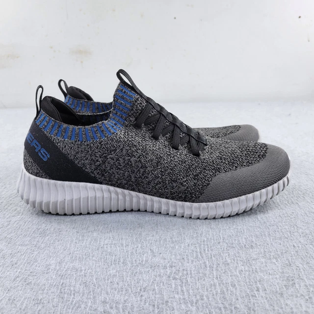 SKECHERS ELITE FLEX Karnell Walking Shoes Mens 10.5 Gray Knit