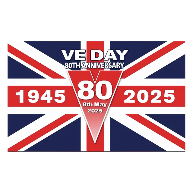 VE DAY 80TH Anniversary Flag 2025,Large Union Jack Flags,UK Flag,VE Day ...