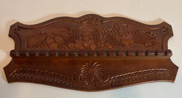 Vintage Wooden All Wood Spoon Holder Home Decor