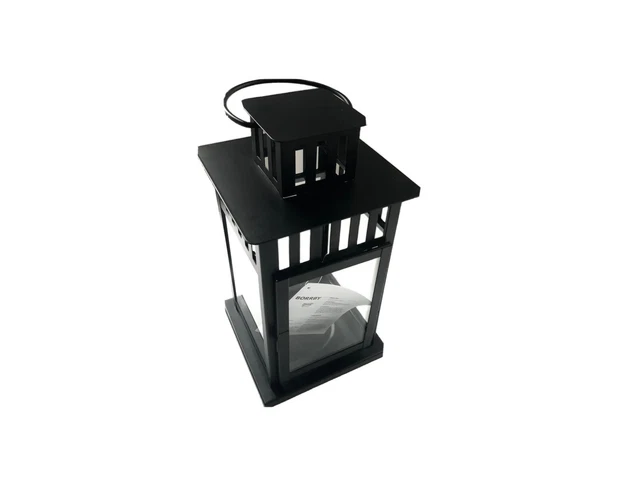 IKEA BORRBY LATERNE Blockkerzen/LED Kerzen schwarz 44cm Gartenleuchte