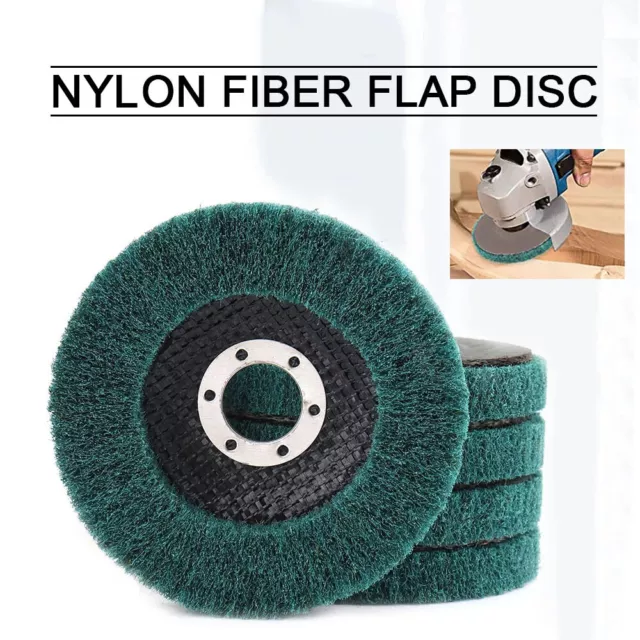 4.5" Nylon Fiber Wheel Flap Disc Abrasive Polishing Buffing Pad Angle Grinder