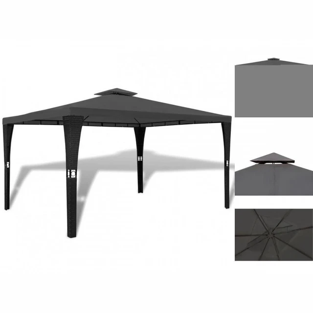 Garten Pavillon Gartenzelt Mit Dach 3 X 4 M Dunkelgrau