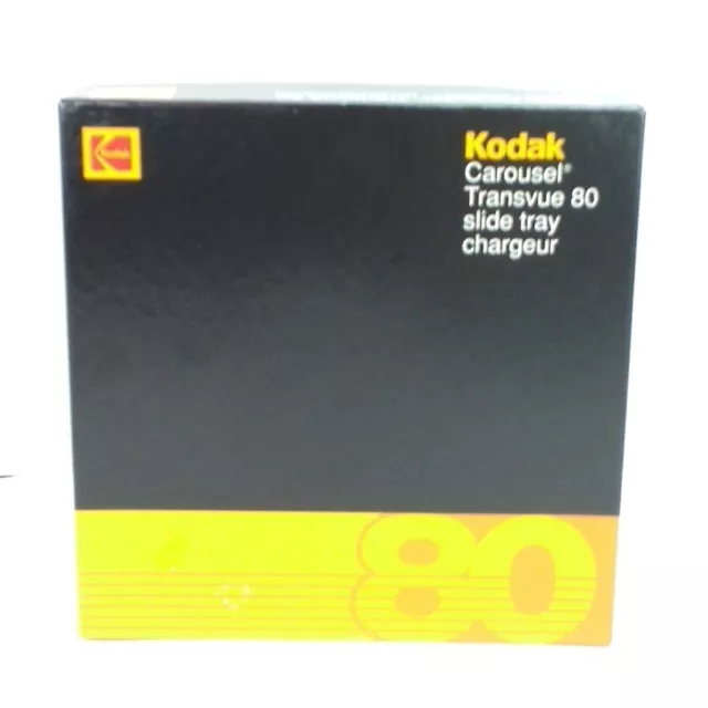 2 bandejas Kodak Carousel Transvue (80 extensiones cada una) bandejas caja pegatinas y lista de diapositivas en blanco