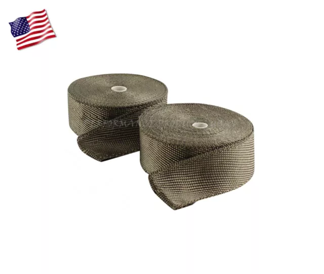2" 100 feet Titanium Header Wrap Exhaust Pipe Tube High Heat 100 FT 25% thinner