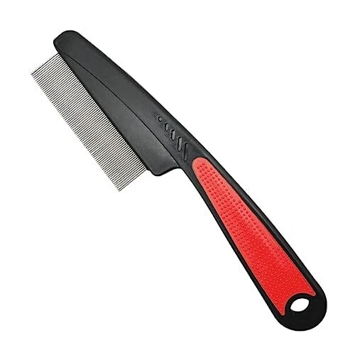 Yumflan Flea Comb with Rubber Handle Flea and Tick Comb for Dogs & Cats Fine ...