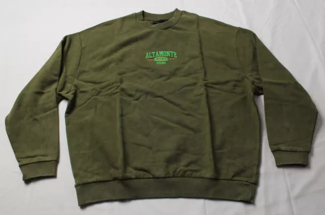 ASOS Men's Oversized Central Embroidery Sweatshirt JJ4 Acid Washed Green Size XL