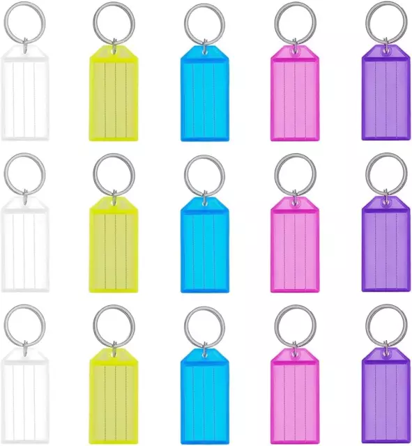 15 Stück Schlüsselanhänger Beschriftbar Schlüsselschilder Kunststoff Schlüssel T
