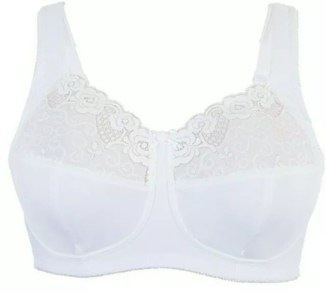 Women's Front Fastening Firm Support Non Wired Lace Trim Bra Plus Size  32-50 A-I