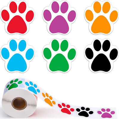 500 pegatinas coloridas con estampado de patas etiquetas de pata de perro gato pegatinas pegatinas de recompensa palo. YB