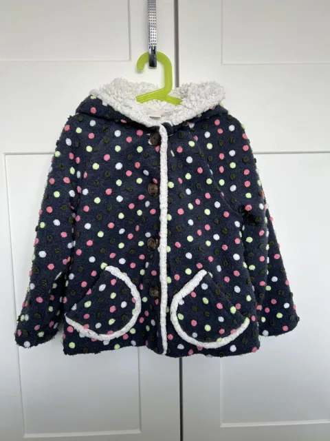 ⭐️Next Girls Spring Cosy Fleece Lined Spotty Jacket / Coat Age 6-7 Years