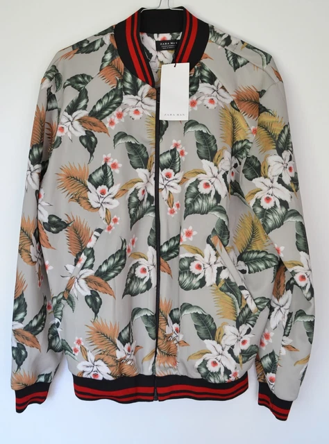 ZARA MAN FLORAL Printed Bomber Jacket Ref. 5644 405 Size M 46.93 PicClick UK