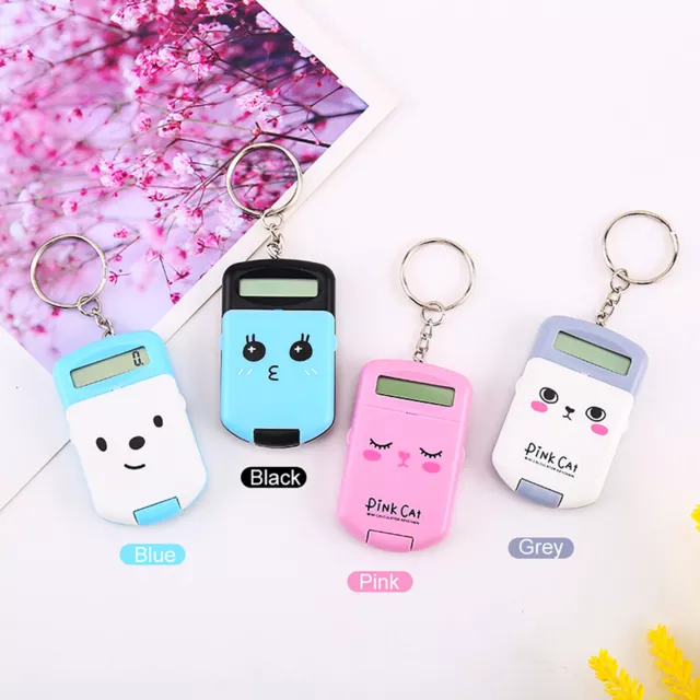 Calculator Cute Cartoon with Keychain 8 Digits Display Portable Pocket A8M6