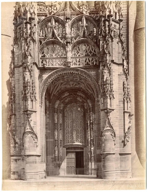 Vue De La Cathédrale D'Albi - Tirage Argentique Vintage Vers 1905 - Format 9x12 Cm