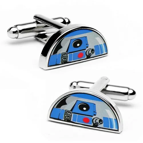 Star Wars R2D2 Dome Cufflinks - Silver Plated - Officially Licensed