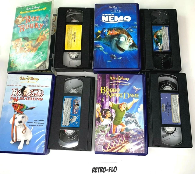 LOT DE 4 Cassettes Video VHS K7 Walt Disney Vintage Collector Rare