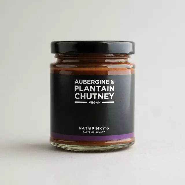 Pat & Pinky's Taste of Guyana - Chutney peperoncino dolce melanzana e piantaggine 190 ml