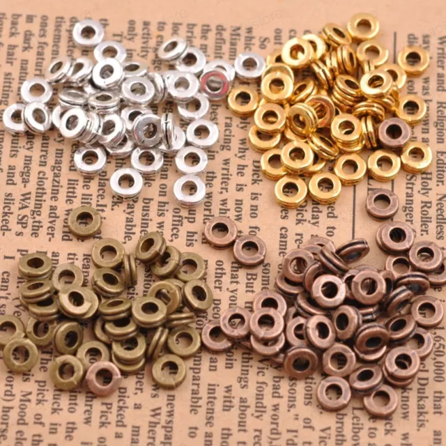 100 Stücke Tibetischen Silber Charms DIY Spacer Perlen Für Schmuckzubehör 6 MM