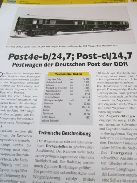 Eisenbahnwagen Risszeichnung N 6.1 Post4e-b/24,7 Deutsche Post DR DDR 6S