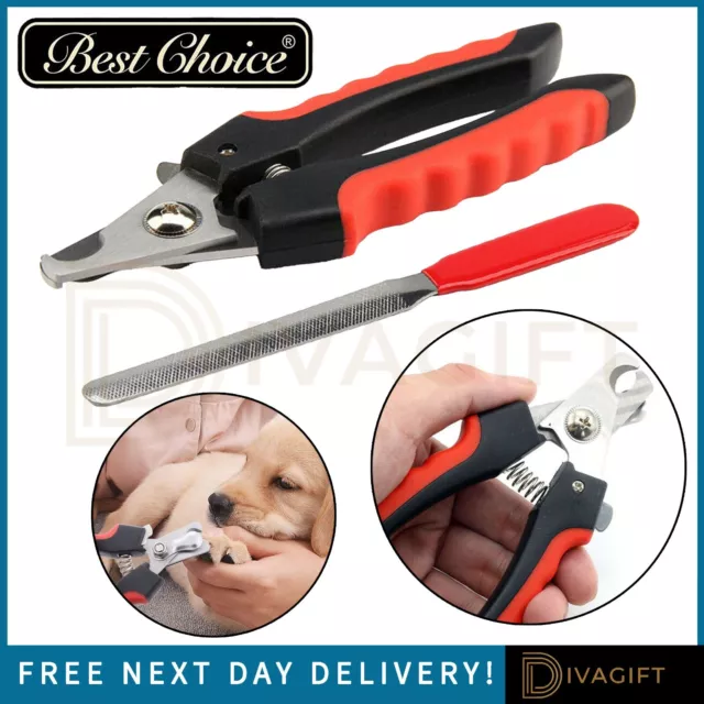 Dog Nail Clippers Cat Dog Rabbit Animal Claw Trimmer Grooming + Nail File New