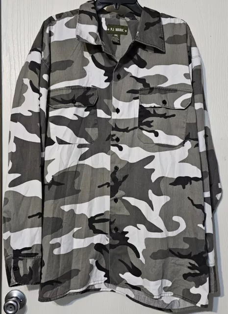 PJ Mark Camouflage Button-down Shirt Men's Size 3XL