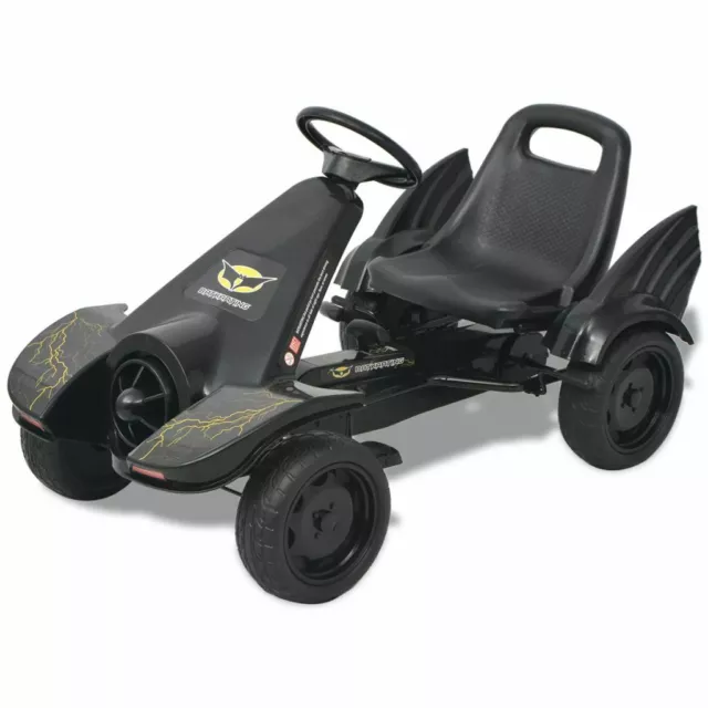 vidaXL Kart Pedales Ajustable Niños Negro Coche Cart Go-Kart Juguete Infantil