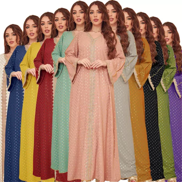 Dubai Abaya Kaftan Women Muslim Ramadan Long Maxi Dress Moroccan Islamic Caftan