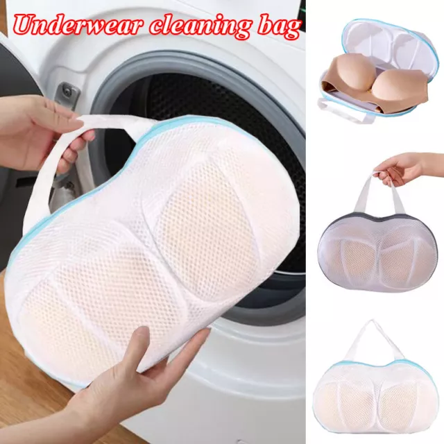 1x Zipped Washing Machine Mesh Laundry Net Lingerie Underwear Wash Bag Bra Socks