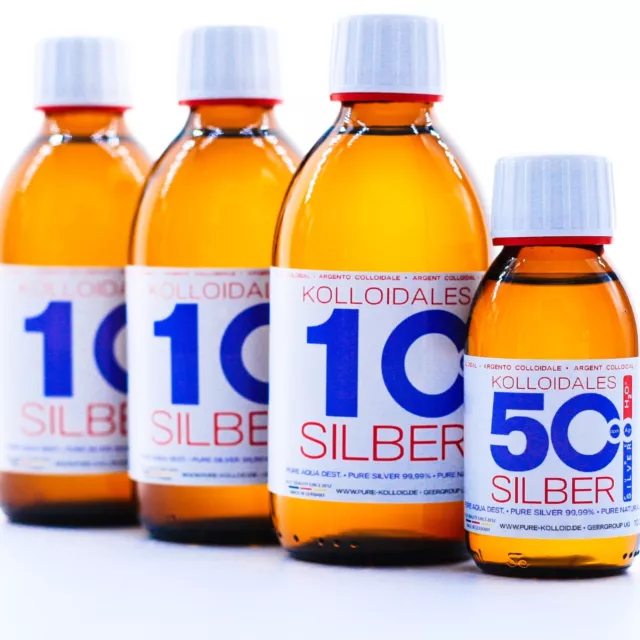 Plata coloidal PureSilverH2O 850ml ● 10 ppm 3* 250ml & botella 50ppm 100ml