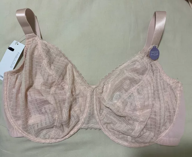 Reggiseno M&S FAVOLOSO SOTTOCAVO, non imbottito in rete e pizzo ROSA MORBIDO taglia 44G