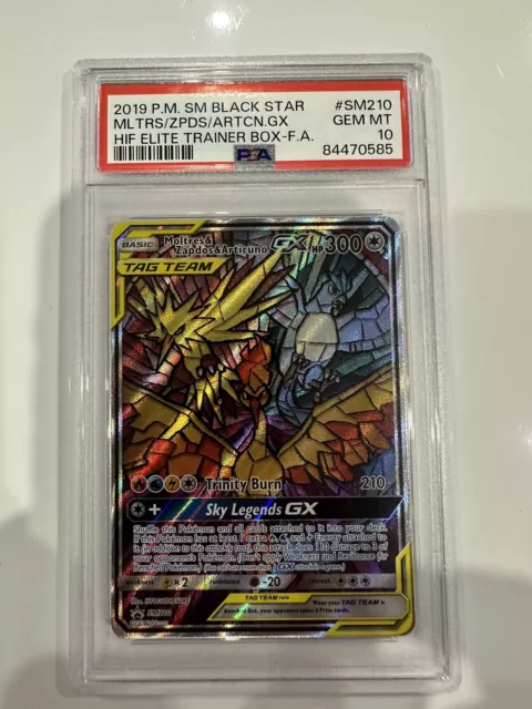 PSA 10 Moltres Zapdos Articuno GX SM210 Hidden Fates Promo 2019 Pokemon Card