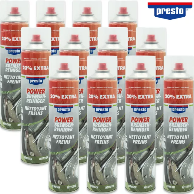 12x presto Power Bremsenreiniger Spraydose Teilereiniger 600ml