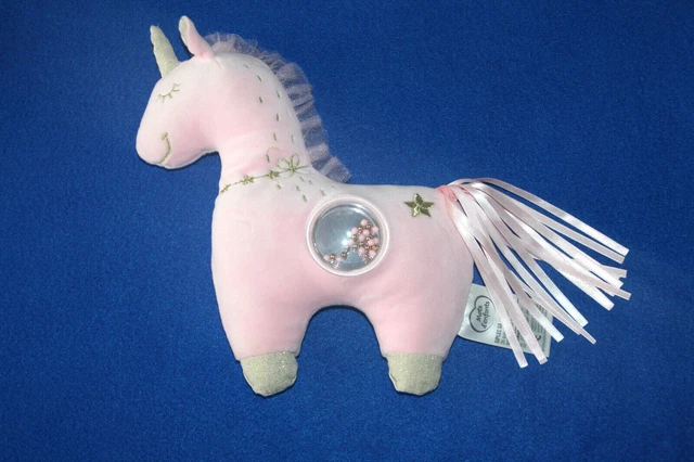 Mots D'enfants Doudou Peluche Licorne Hochet Rose Etoile Dore Miroir Kom9