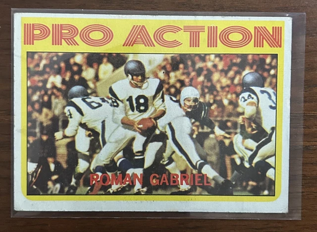 NFL Football LA Rams 1972 Roman Gabriel Topps Card Pro Action