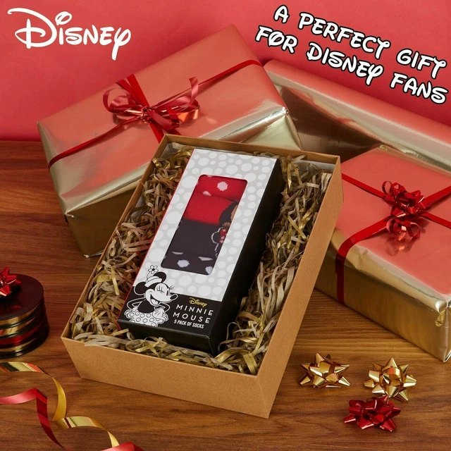 Disney Femme Chaussettes Rouge Noir 5 Paires Minnie & Mickey Respirant