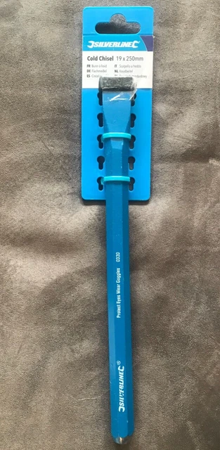 Burin à Froid Silverline 19 x 250 mm Acier Finition Thermolaquage Anticorrosion